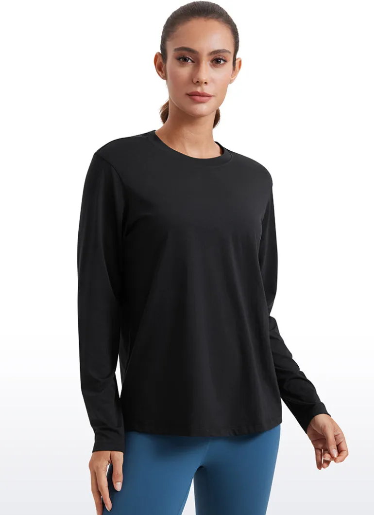 Workout Hip Length Crewneck Long Sleeve