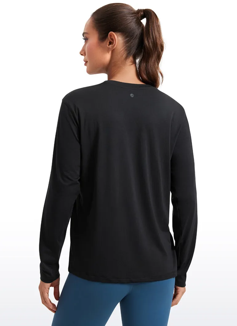 Workout Hip Length Crewneck Long Sleeve