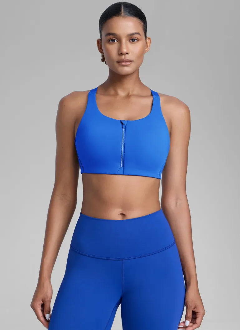 Zip Front High Impact Sports Bra